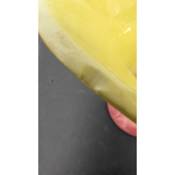 Hull Pottery Cornucopia Vase 6 Inch Yellow/ Blue Pink Floral 6 Inch Vintage - Picture 4 of 7